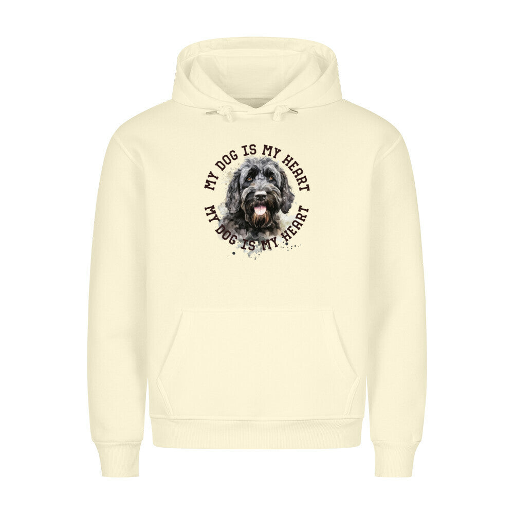 Premium Hoodie "Portugiesischer Wasserhund HEART" Beige – hunde-shirt.de