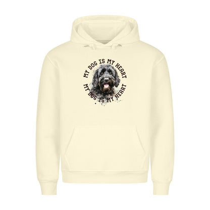 Premium Hoodie "Portugiesischer Wasserhund HEART" Beige – hunde-shirt.de