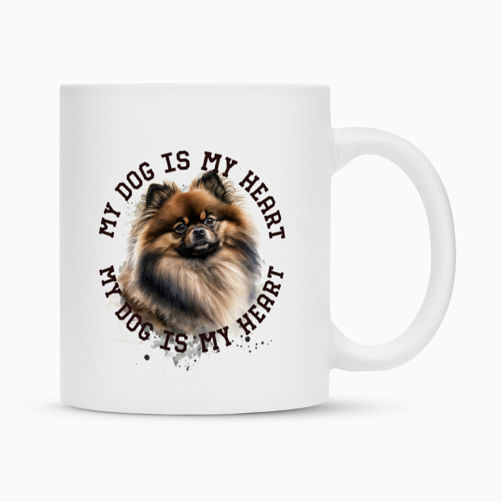 Tasse "Pomeranian gewolkt HEART" Weiß – hunde-shirt.de