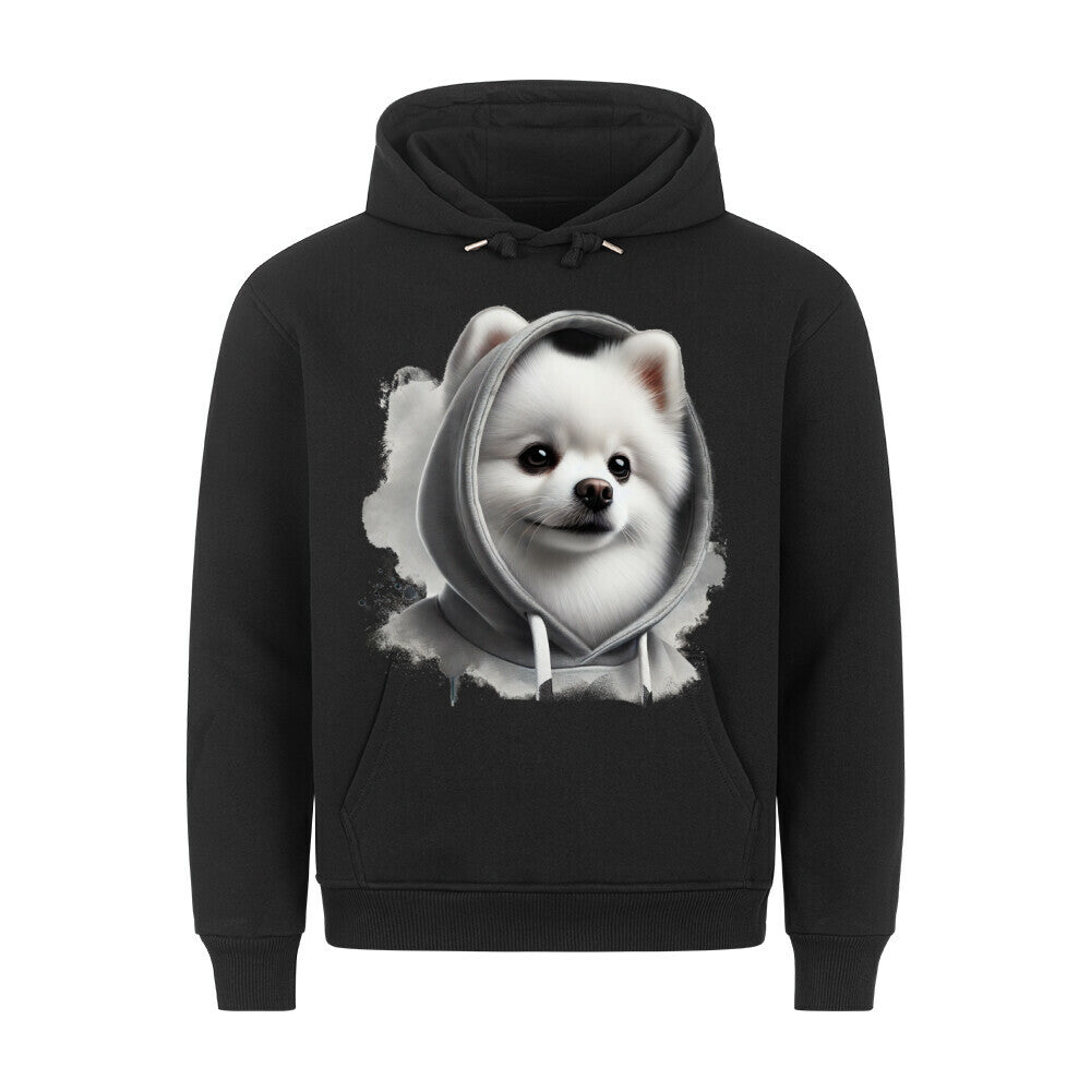 Premium Hoodie "Pomeranian Hooded" Schwarz – hunde-shirt.de