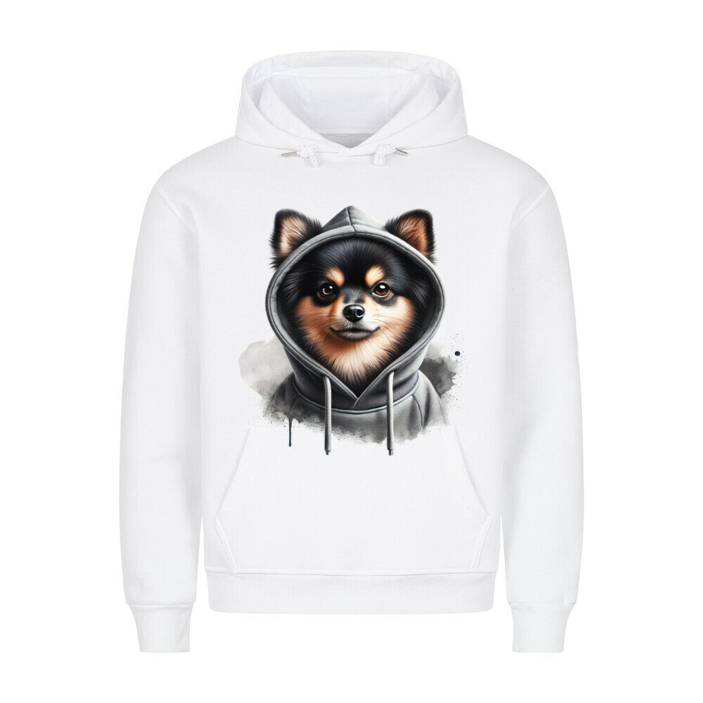Premium Hoodie "Pomeranian Hooded 2" Weiß – hunde-shirt.de