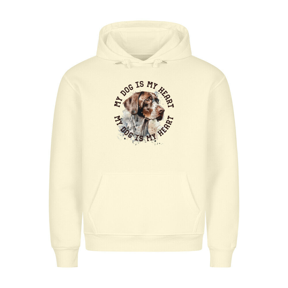 Premium Hoodie "English Pointer HEART" Beige – hunde-shirt.de