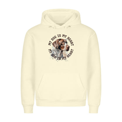 Premium Hoodie "English Pointer HEART" Beige – hunde-shirt.de