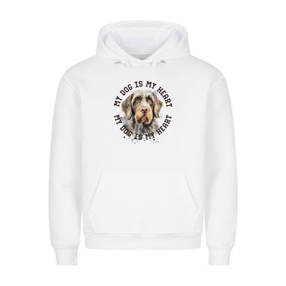 Premium Hoodie "Deutsch Drahthaar HEART" Weiß – hunde-shirt.de