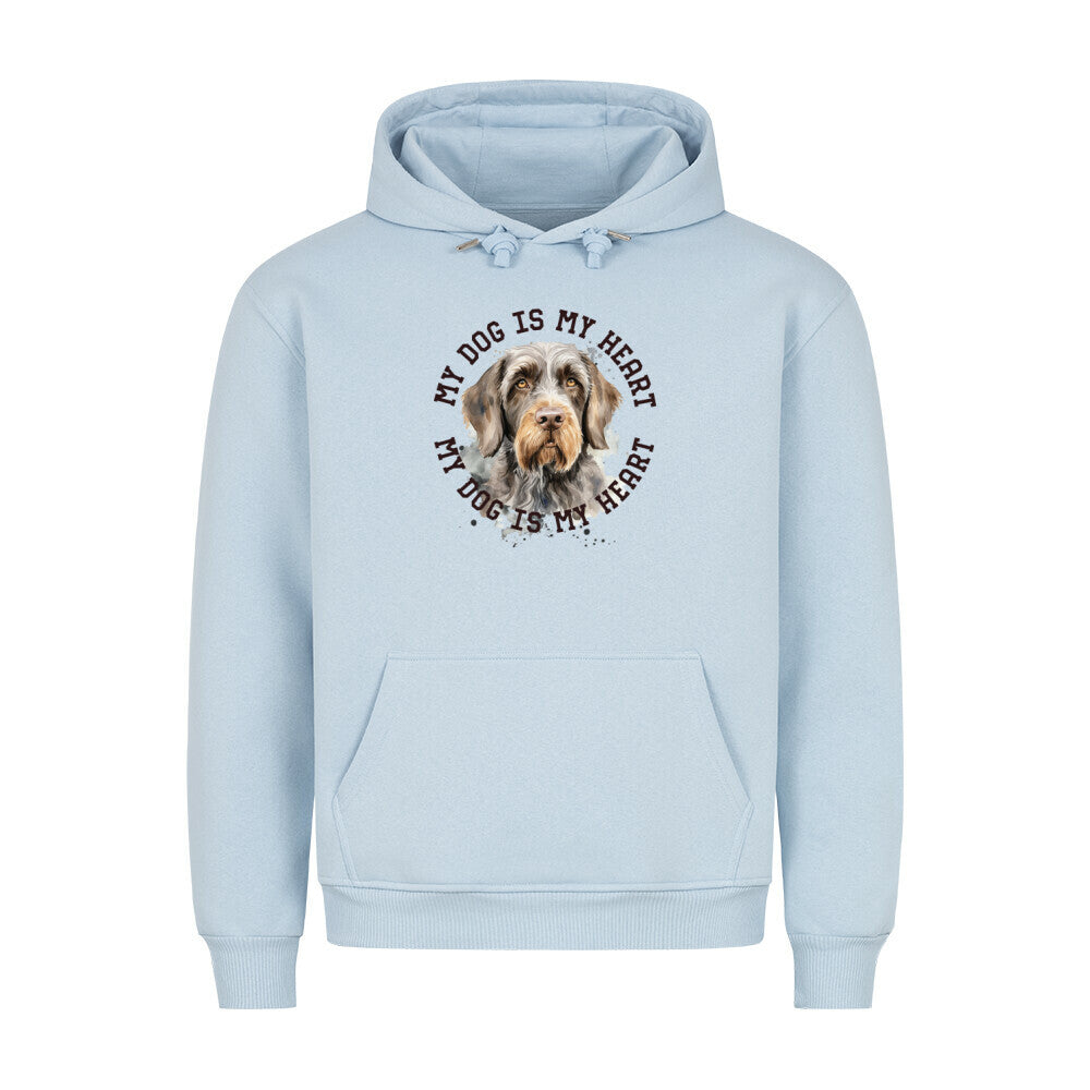 Premium Hoodie "Deutsch Drahthaar HEART" Babyblau – hunde-shirt.de