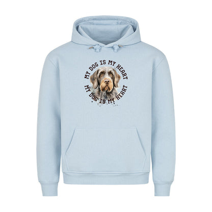 Premium Hoodie "Deutsch Drahthaar HEART" Babyblau – hunde-shirt.de