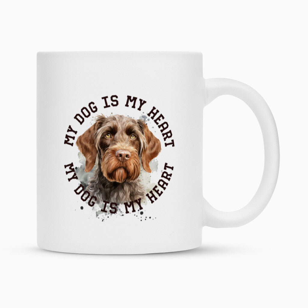 Tasse "Deutsch Drahthaar HEART 2" Weiß – hunde-shirt.de