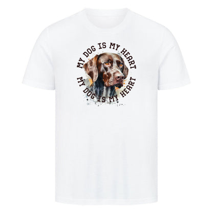 Premium T-Shirt "Deutsch Kurzhaar HEART" Weiß – hunde-shirt.de