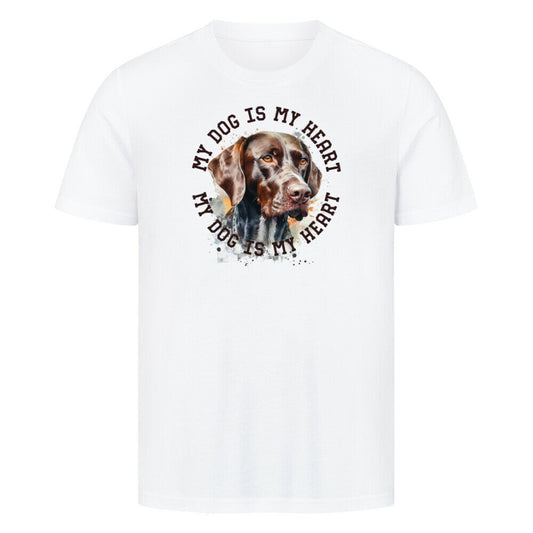 Premium T-Shirt "Deutsch Kurzhaar HEART" Weiß – hunde-shirt.de