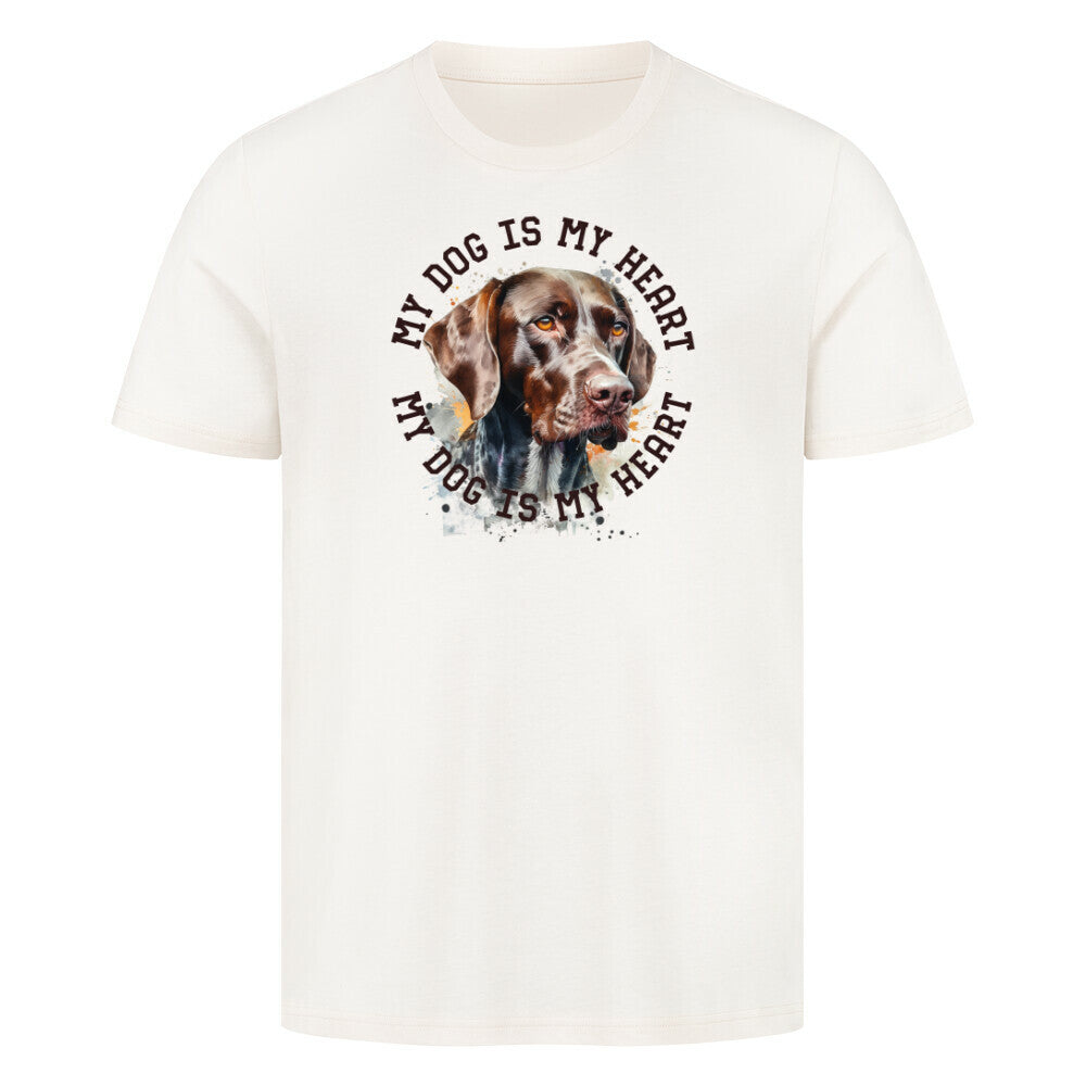 Premium T-Shirt "Deutsch Kurzhaar HEART" Natural Raw – hunde-shirt.de