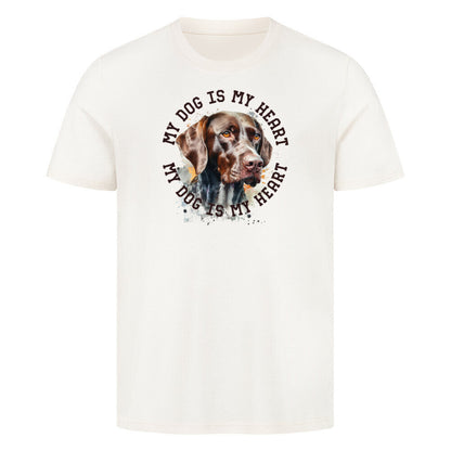 Premium T-Shirt "Deutsch Kurzhaar HEART" Natural Raw – hunde-shirt.de
