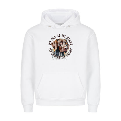 Premium Hoodie "Deutsch Kurzhaar HEART" Weiß – hunde-shirt.de