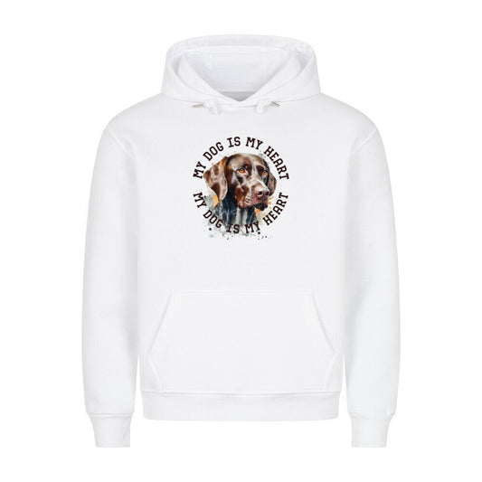 Premium Hoodie "Deutsch Kurzhaar HEART" Weiß – hunde-shirt.de