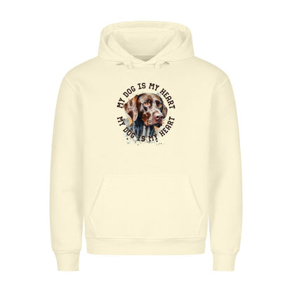 Premium Hoodie "Deutsch Kurzhaar HEART" Beige – hunde-shirt.de