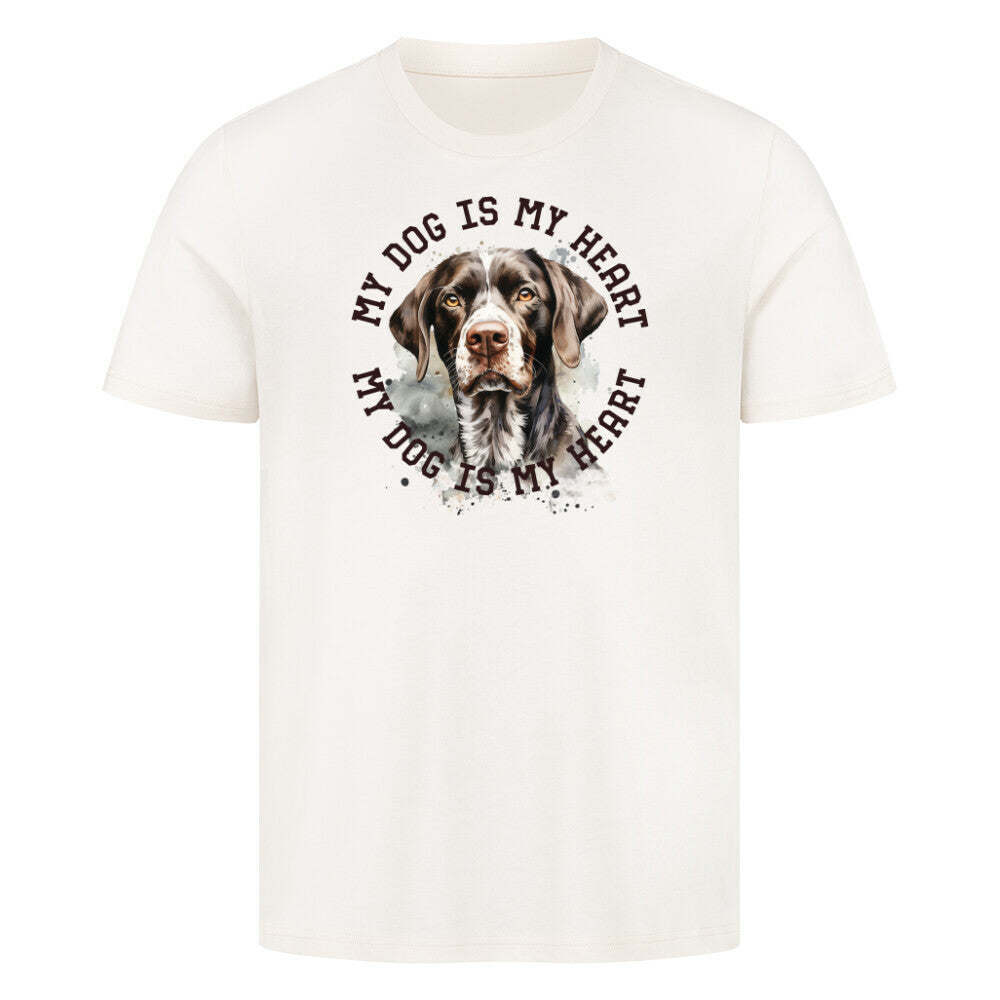 Premium T-Shirt "Deutsch Kurzhaar Heart 2" Natural Raw – hunde-shirt.de