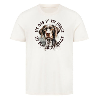 Premium T-Shirt "Deutsch Kurzhaar Heart 2" Natural Raw – hunde-shirt.de