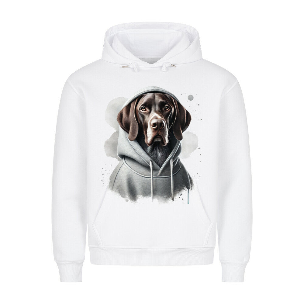 Premium Hoodie "Deutsch Kurzhaar Hooded" Weiß – hunde-shirt.de