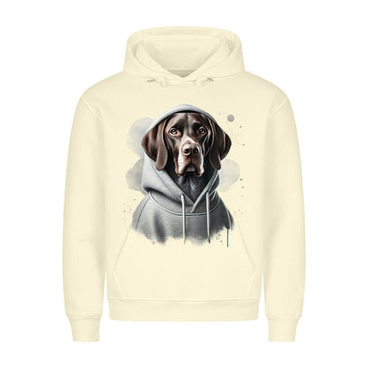 Premium Hoodie "Deutsch Kurzhaar Hooded" Beige – hunde-shirt.de