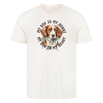 Premium T-Shirt "Brittany Spaniel HEART" Natural Raw – hunde-shirt.de