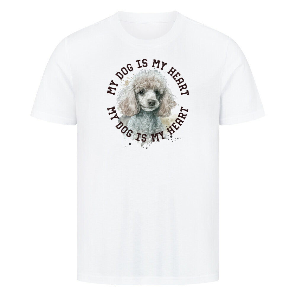 Premium T-Shirt "Zwergpudel HEART" Weiß – hunde-shirt.de