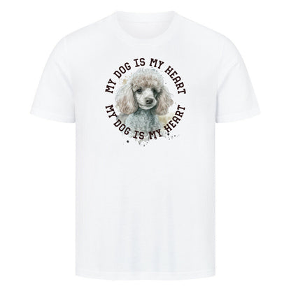 Premium T-Shirt "Zwergpudel HEART" Weiß – hunde-shirt.de
