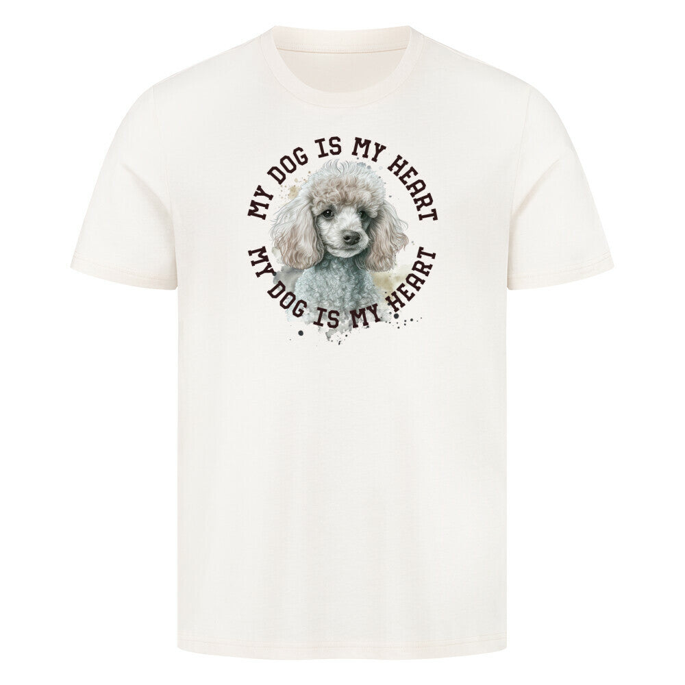Premium T-Shirt "Zwergpudel HEART" Natural Raw – hunde-shirt.de