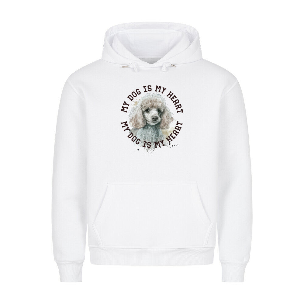 Premium Hoodie "Zwergpudel HEART" Weiß – hunde-shirt.de