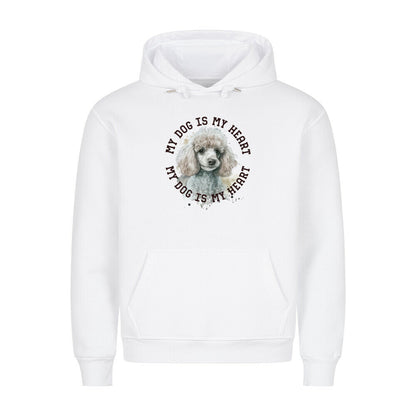Premium Hoodie "Zwergpudel HEART" Weiß – hunde-shirt.de