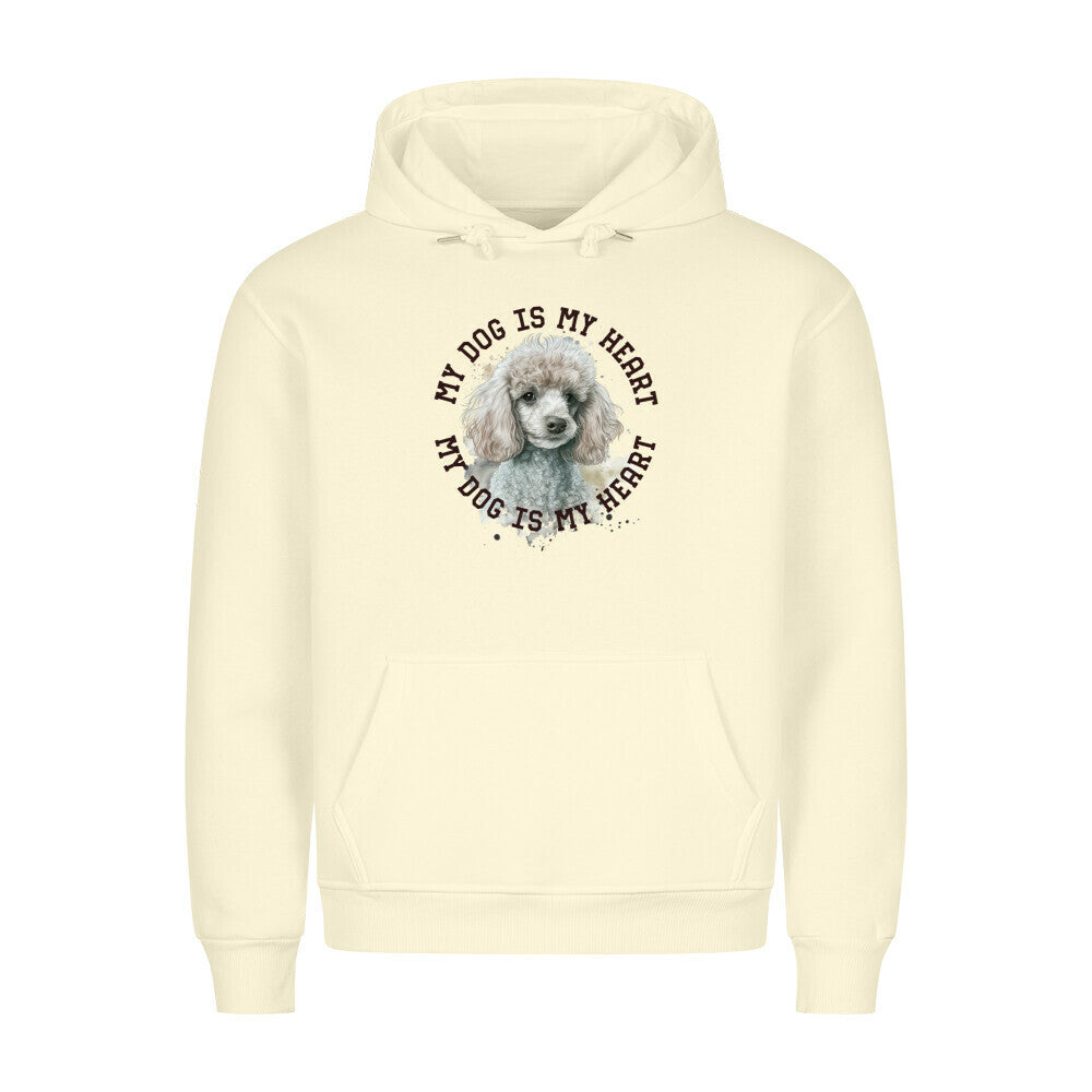 Premium Hoodie "Zwergpudel HEART" Beige – hunde-shirt.de