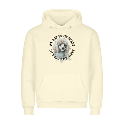 Premium Hoodie "Zwergpudel HEART" Beige – hunde-shirt.de
