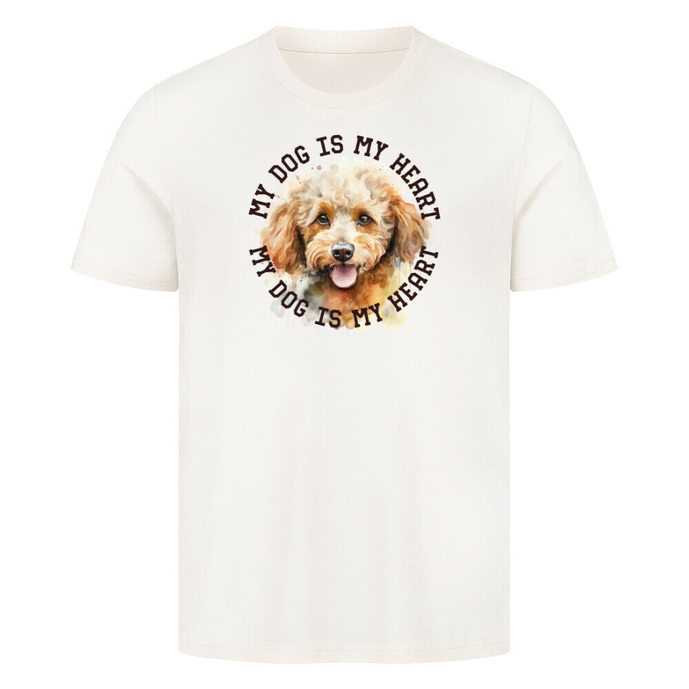 Premium T-Shirt "Toypudel HEART" Natural Raw – hunde-shirt.de
