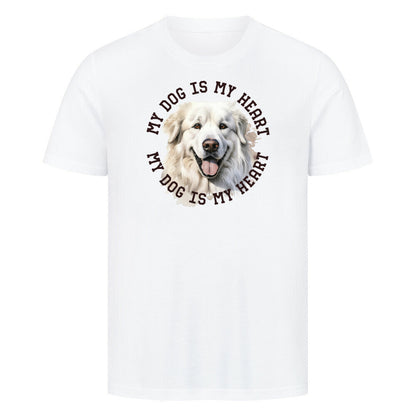 Premium T-Shirt "Pyrenäenberghund HEART" Weiß – hunde-shirt.de
