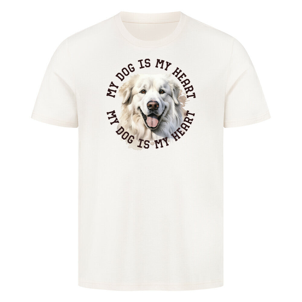 Premium T-Shirt "Pyrenäenberghund HEART" Natural Raw – hunde-shirt.de