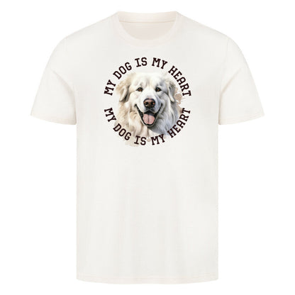 Premium T-Shirt "Pyrenäenberghund HEART" Natural Raw – hunde-shirt.de