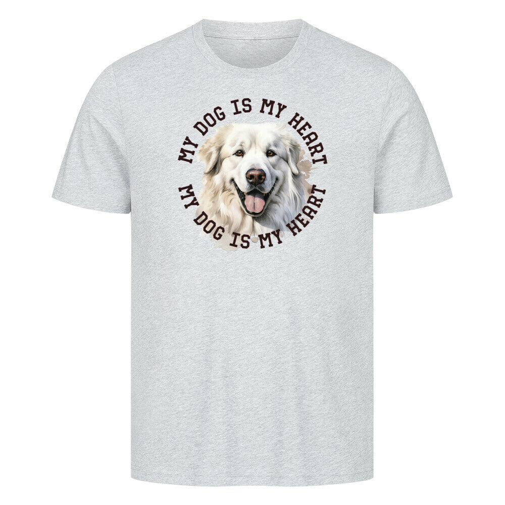 Premium T-Shirt "Pyrenäenberghund HEART" Heather Grey – hunde-shirt.de
