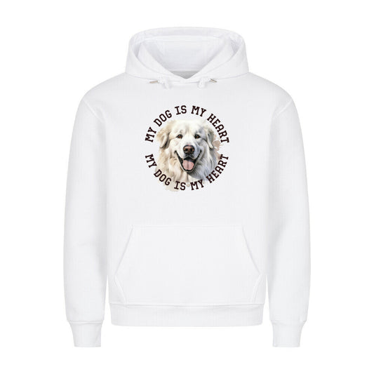 Premium Hoodie "Pyrenäenberghund HEART" Weiß – hunde-shirt.de