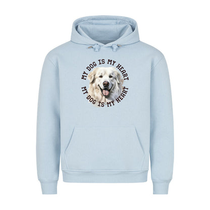 Premium Hoodie "Pyrenäenberghund HEART" Babyblau – hunde-shirt.de