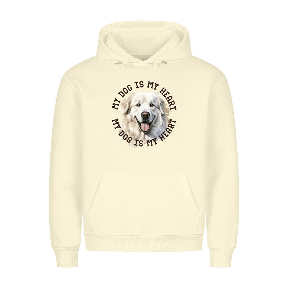 Premium Hoodie "Pyrenäenberghund HEART" Beige – hunde-shirt.de