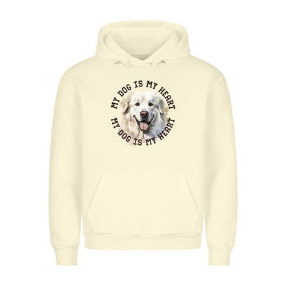 Premium Hoodie "Pyrenäenberghund HEART" Beige – hunde-shirt.de