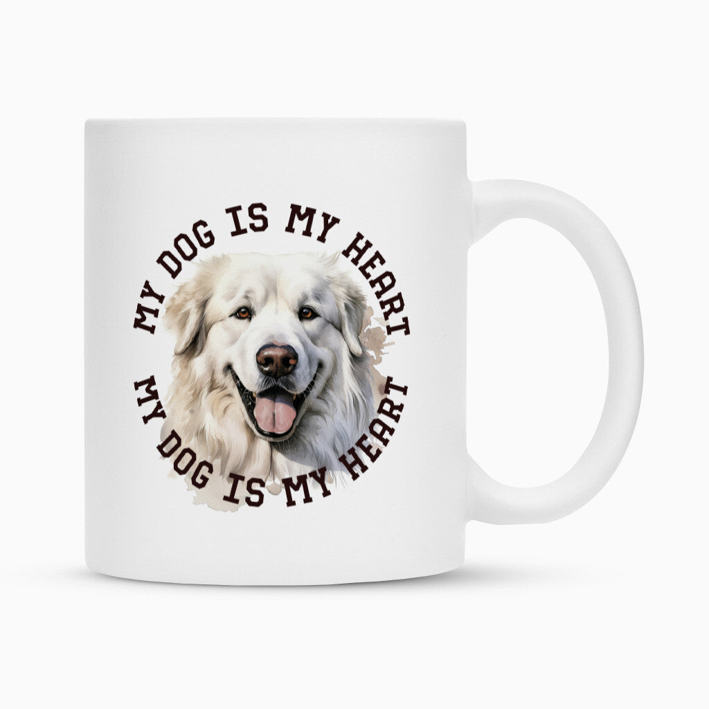 Tasse "Pyrenäenberghund HEART" Weiß – hunde-shirt.de