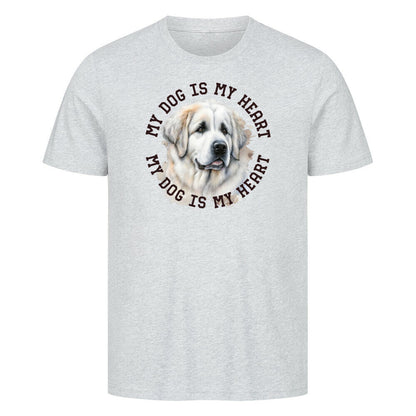 Premium T-Shirt "Pyrenäenberghund HEART 2" Heather Grey – hunde-shirt.de