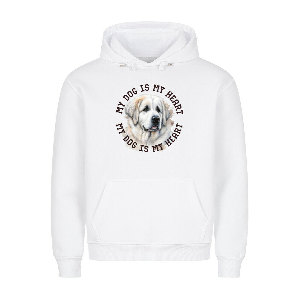 Premium Hoodie "Pyrenäenberghund HEART 2" Weiß – hunde-shirt.de