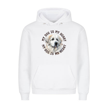 Premium Hoodie "Pyrenäenberghund HEART 2" Weiß – hunde-shirt.de
