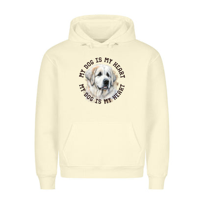 Premium Hoodie "Pyrenäenberghund HEART 2" Beige – hunde-shirt.de