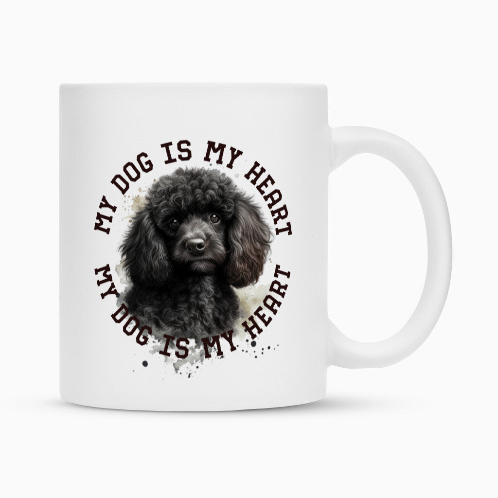 Tasse "Pudel schwarz HEART" Weiß – hunde-shirt.de
