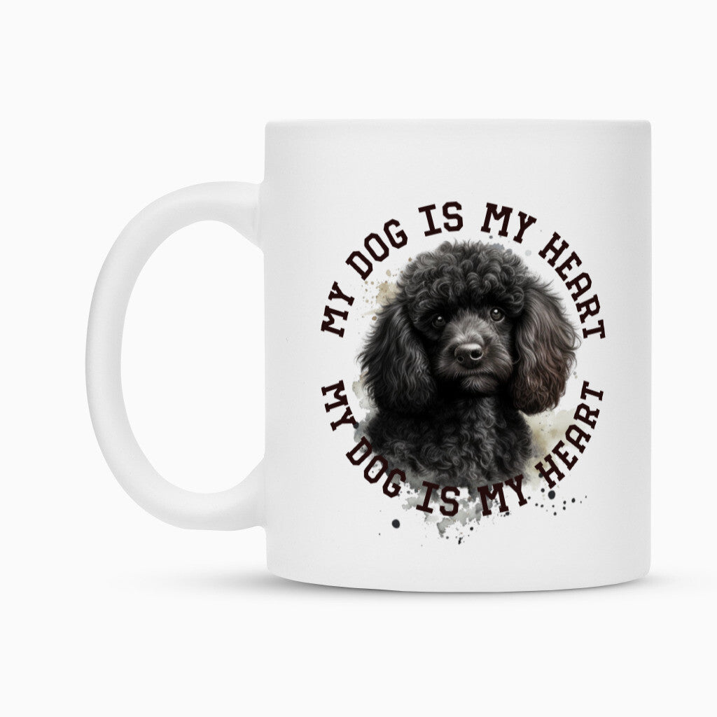 Tasse "Pudel schwarz HEART" – hunde-shirt.de