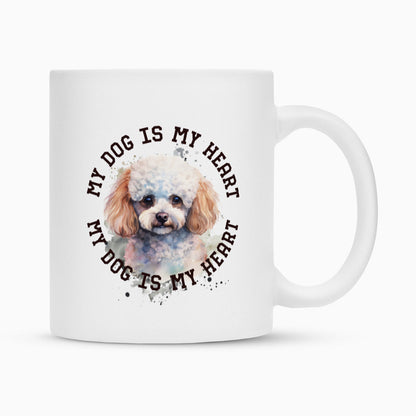 Tasse "Pudel weiß-braun HEART" Weiß – hunde-shirt.de