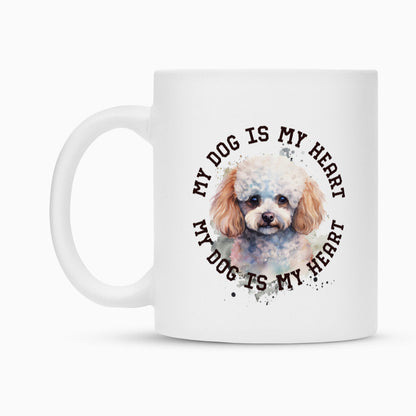 Tasse "Pudel weiß-braun HEART" – hunde-shirt.de