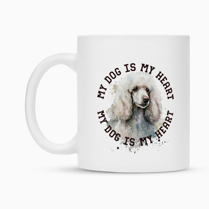 Tasse "Königspudel weiß HEART" – hunde-shirt.de