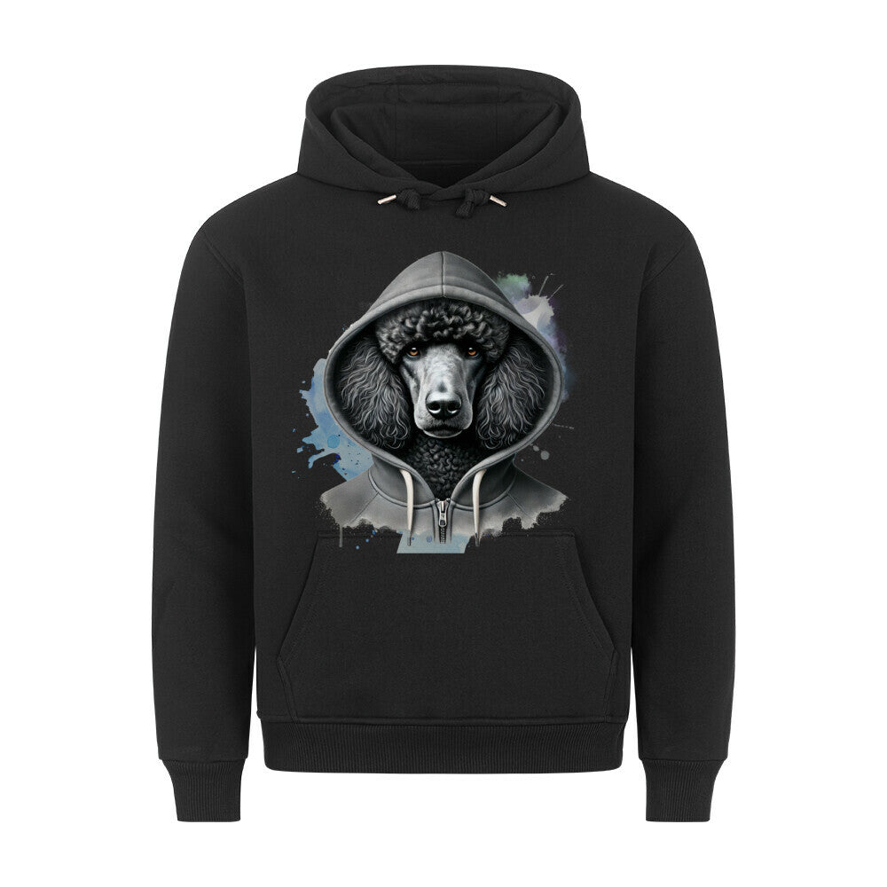 Premium Hoodie "Königspudel schwarz Hooded" Schwarz – hunde-shirt.de
